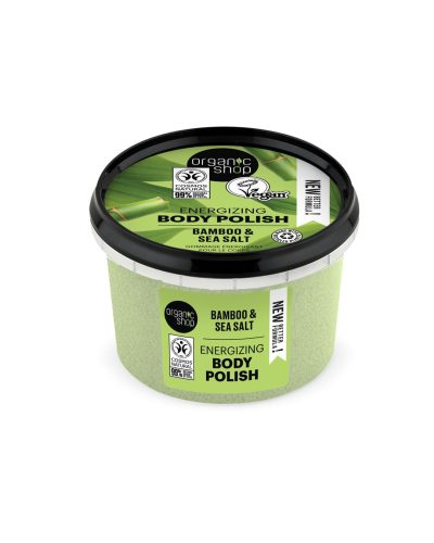 SCRUB CORPO BAMBU E SALE ORGANIC SHOP  Esfoliazione tonificante e profumazione fresca per una pelle rigenerata Lo Scrub Corpo Bambù e Sale di Organic Shop è un trattamento esfoliante naturale formulato con estratto di bambù biologico e sale marino naturale. Ideale per purificare, levigare e tonificare la pelle, elimina delicatamente le cellule morte e favorisce il rinnovamento cutaneo.