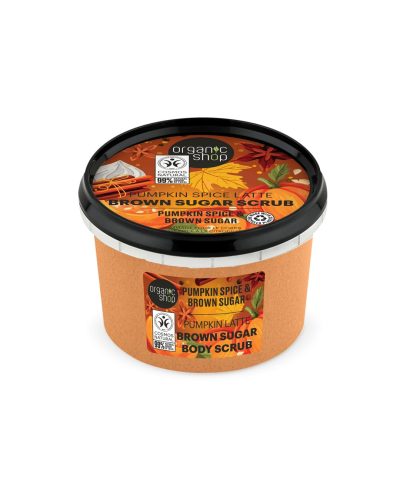 PUMPKIN SPICE LATTE BODY SCRUB ORGANIC SHOP Goditi un'esperienza avvolgente con lo scrub corpo Pumpkin Spice Latte, che combina il profumo delizioso e aromatico della cannella con l'azione esfoliante dello zucchero di canna.