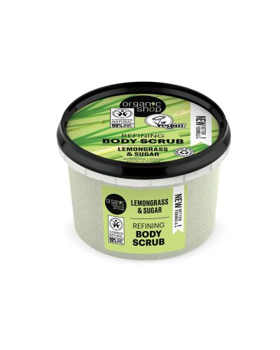 LEMONGRASS BODY SCRUB ORGANIC SHOP Scrub corpo aromatico con olio di citronella biologico e zucchero naturale Lo Scrub Corpo Lemongrass di Organic Shop è un trattamento esfoliante naturale dal profumo agrumato e rinvigorente. Formulato con olio essenziale di citronella biologico e zucchero naturale, aiuta a eliminare le cellule morte, stimolare la microcircolazione e rendere la pelle morbida, liscia e luminosa.