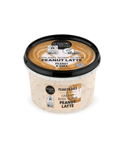 PEANUT LATTE BODY SCRUB ORGANIC SHOP Scopri lo Scrub Corpo al delizioso profumo di Latte al Burro di Arachidi, un trattamento di bellezza che combina efficacemente azione esfoliante e nutriente per una pelle morbida e idratata.