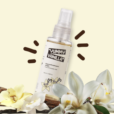 Acqua profumata pura vaniglia. Yummy Beauty. Madagascar baby! Quel dolce esotico sapore di pura vaniglia che ti farà rischiare tanti “hey bambola”! Se non sei molto fan di Wonka, dell’isola tropicale o dei frutti di bosco, stai comprando il prodotto giusto!
