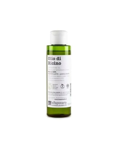 OLIO DI RICINO LA SAPONARIA. Ottimo olio fortificante per unghie e capelli. Miscelato con l'olio di jojoba si usa come struccante per occhi e trattamento rinforzante per le ciglia.