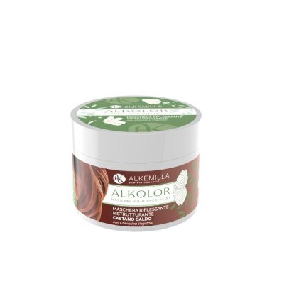 MASCHERA RIFLESSANTE CASTANO CALDO ALKEMILLA La Maschera Riflessante Castano Caldo Alkemilla è il trattamento ideale per chi desidera ravvivare il colore dei capelli tra una tintura e l’altra, donando riflessi caldi e luminosi in modo naturale e delicato. Formulata con cheratina vegetale, questa maschera non solo intensifica il colore, ma nutre e rinforza i capelli in profondità, migliorandone visibilmente la struttura e la brillantezza.