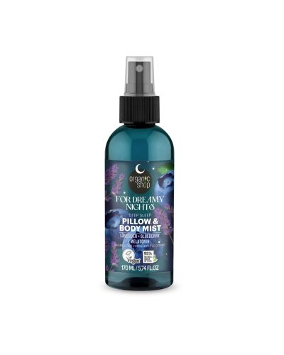 PILLOW & BODY MIST FOR DREAMY NIGHTS ORGANIC SHOP Spray rilassante corpo e cuscino con Lavanda, Mirtillo e Melatonina Trasforma la tua routine serale in un rituale di benessere con il Pillow & Body Mist for Dreamy Nights. La sua profumazione avvolgente unisce olio essenziale di Lavanda, estratto biologico di Mirtillo e Melatonina per favorire un sonno sereno e profondo, senza effetti collaterali.