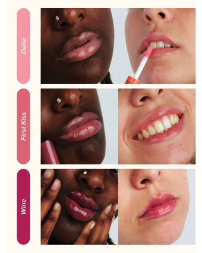 TINTED LIP BALM AND OIL LEBUBE Il Tinted Lip Oil and Balm di Lebubè unisce il tocco di colore di un lip oil colorato con l’idratazione di un balsamo labbra. Arricchito con ingredienti emollienti e rimpolpanti come l’acido ialuronico e il burro di karité, rende le labbra più piene, morbide e con una lucentezza effetto “glossy”, senza risultare appiccicoso.