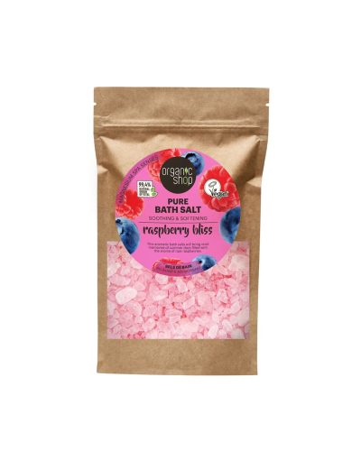 RASPBERRY BLISS PURE BATH SALT ORGANIC SHOP Sali da Bagno all'irresistibile profumo di Lamponi e Mirtilli Ritrova il tuo equilibrio interiore con il sale da bagno naturale Raspberry Bliss di Organic Shop, arricchito con estratti biologici di lampone e mirtillo. La sua profumazione fruttata e avvolgente coccola i sensi e trasforma ogni bagno in un momento di pura felicità.