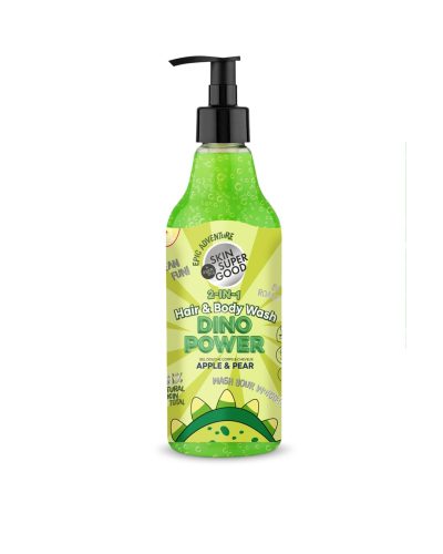 HIGH-SHINE SHAMPOO UNICORN MAGIC SKIN SUPER  GOOD Avventura, energia e freschezza dalla testa ai piedi! Preparati a trasformare la doccia in un momento epico con Dino Power, il detergente 2-in-1 per corpo e capelli pensato per i piccoli (e grandi) esploratori! Arricchito con estratti biologici di mela e pera, deterge delicatamente, lasciando la pelle morbida e i capelli visibilmente più puliti, lucenti e profumati.