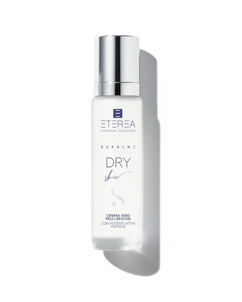 DRY SKIN Eterea Cosmesi è la crema viso anti-age per pelli secche con Bakuchiol, Ceramide NP, Acido Ialuronico e Peptidi. Nutre, rassoda e migliora la barriera cutanea.