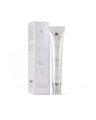 PRODIGIOUS HELIX EYES & LIPS SERUM Eterea Cosmesi è il siero anti-age per contorno occhi e labbra con Bava di Lumaca Bio, Peptidi e Coenzima Q10. Leviga, illumina e migliora la compattezza della pelle.