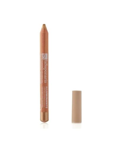 Illuminante Viso e Occhi Oro Champagne La Saponaria. Matitone glow con Olio di Cocco Bio e Cera Carnauba. Texture cremosa e sfumabile per un incarnato luminoso.