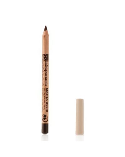 Matita Occhi Marrone Cioccolato La Saponaria. Texture morbida e pigmentata con Olio di Jojoba Bio. Ideale per look naturali e smokey eyes.
